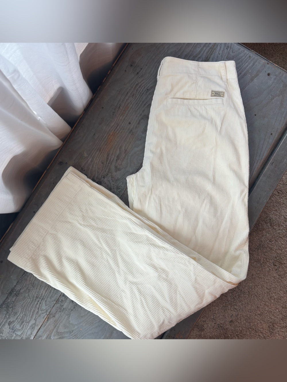 Polo Ralph Lauren Cream/off white Wide-Leg Corduroy Pants | size 2 (fits like 4) - Picture 7 of 7